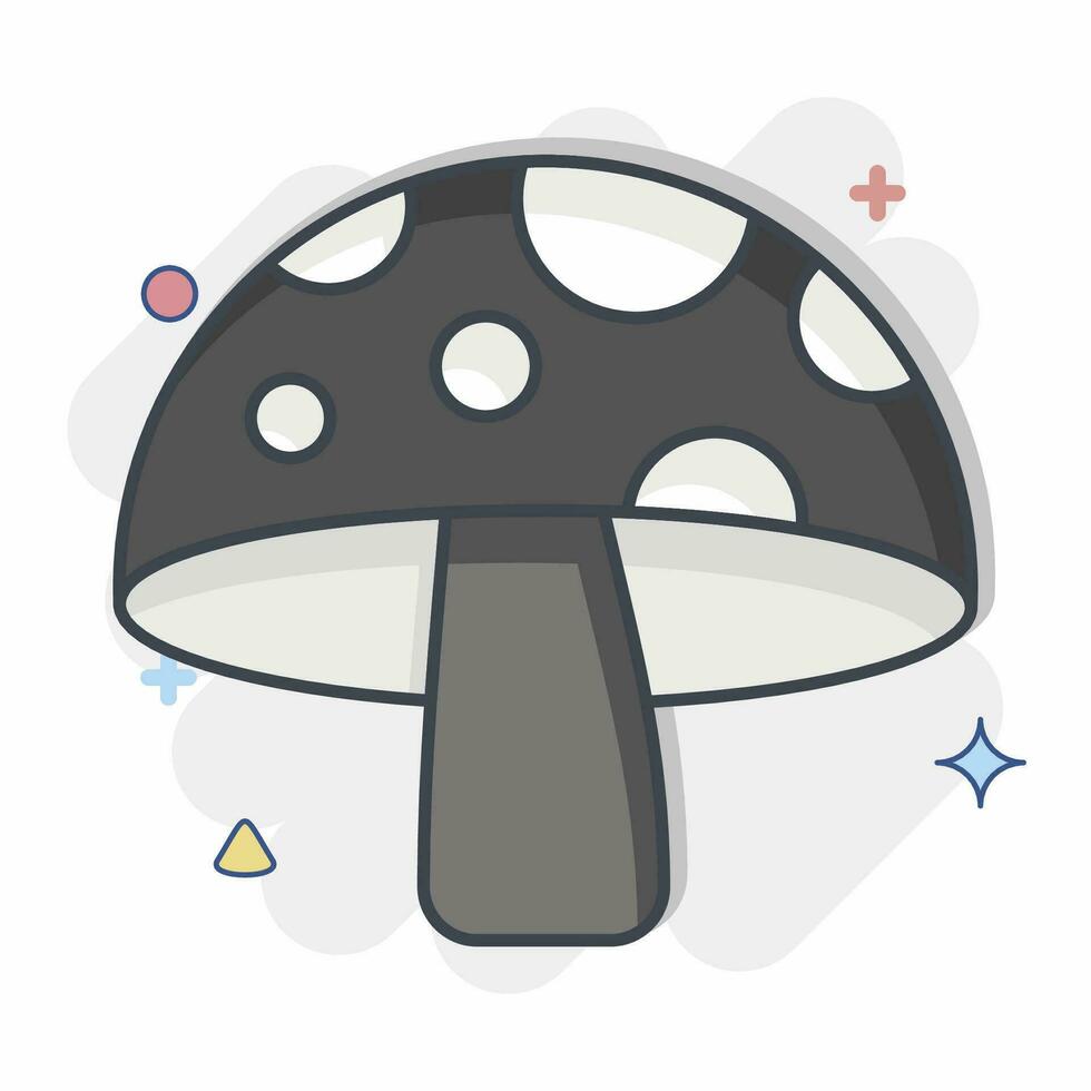 Icon Mushroom. related to Fruit and Vegetable symbol. comic style. simple design editable. simple illustration vector