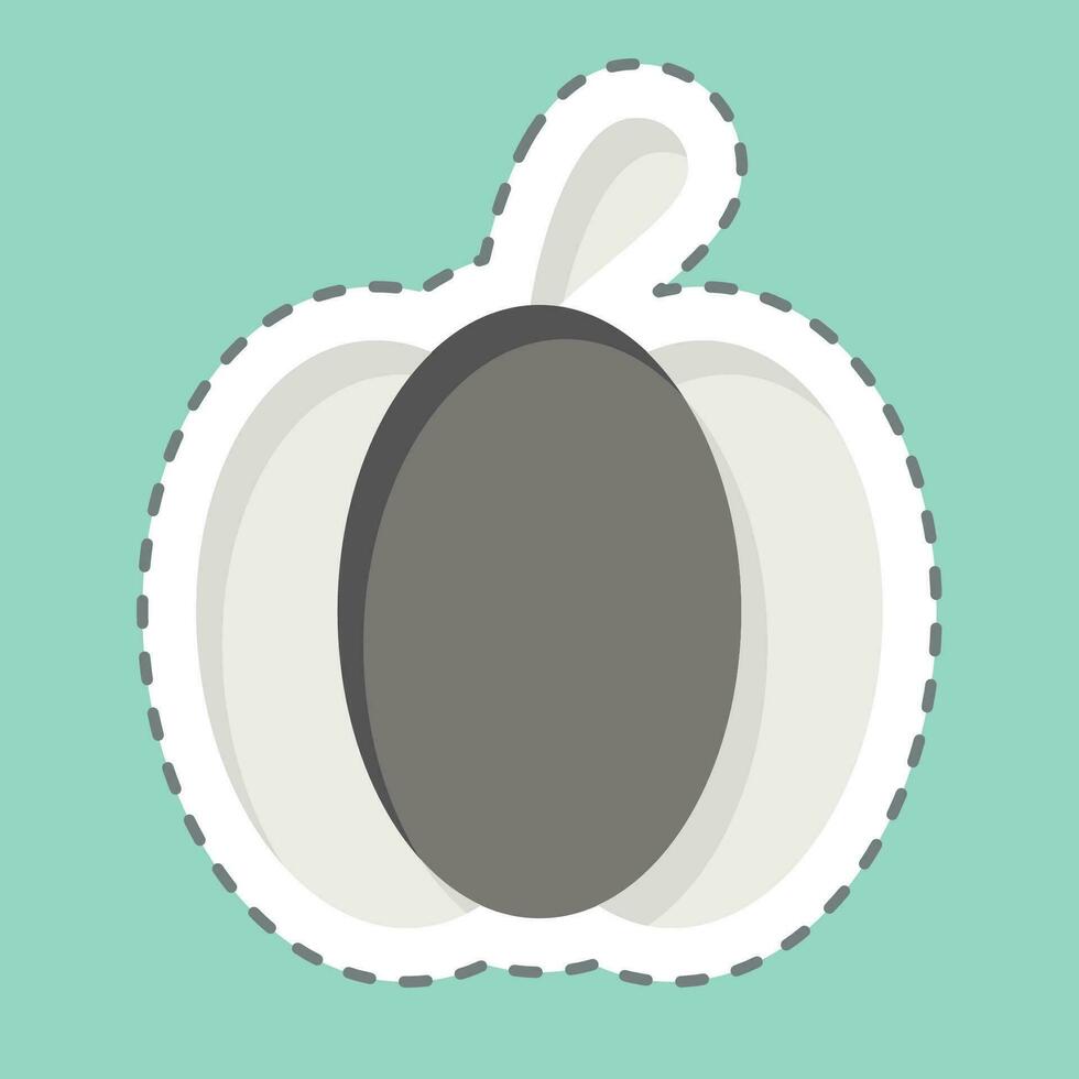 Sticker line cut Paprika. related to Fruit and Vegetable symbol. simple design editable. simple illustration vector