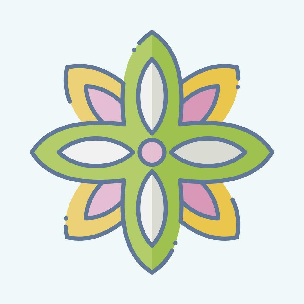 Icon Anise. related to India symbol. doodle style. simple design editable. simple illustration vector