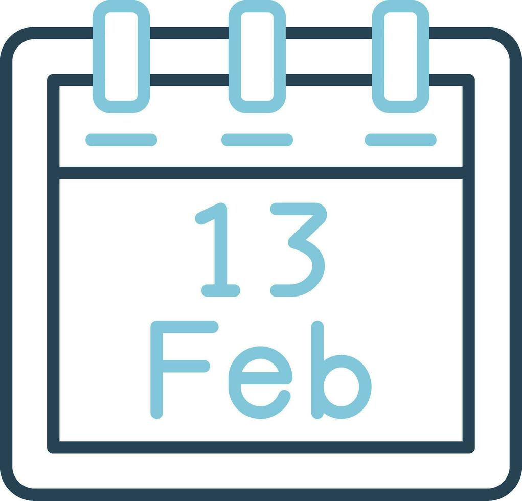 February 13 Vector Icon