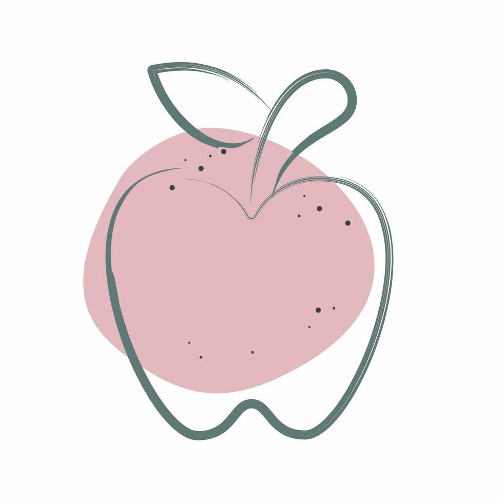 Icon Apple. related to Fruit and Vegetable symbol. Color Spot Style. simple design editable. simple illustration vector