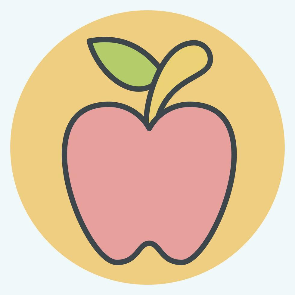Icon Apple. related to Fruit and Vegetable color mate style. simple design editable. simple illustration vector