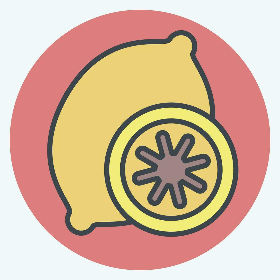 icono limón. relacionado a Fruta y vegetal color compañero estilo. sencillo diseño editable. sencillo ilustración vector