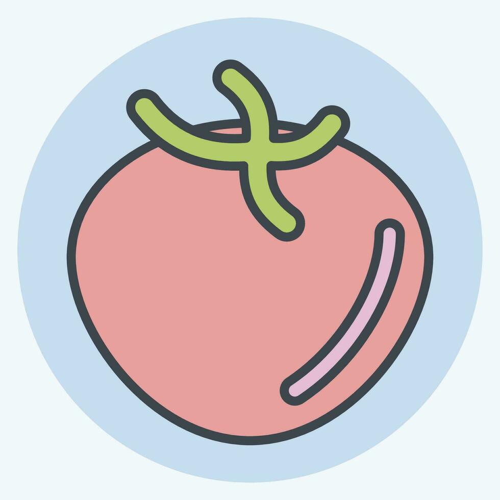 Icon Tomato. related to Fruit and Vegetable color mate style. simple design editable. simple illustration vector