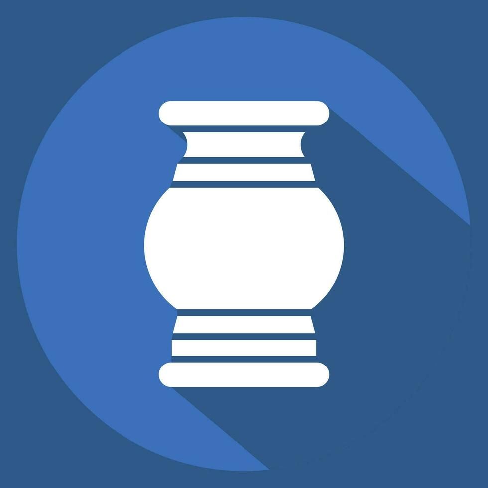 Icon Vase. related to India symbol. long shadow style. simple design editable. simple illustration vector