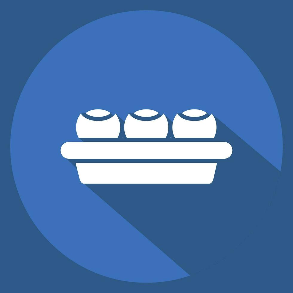 Icon Golgappa. related to India symbol. long shadow style. simple design editable. simple illustration vector