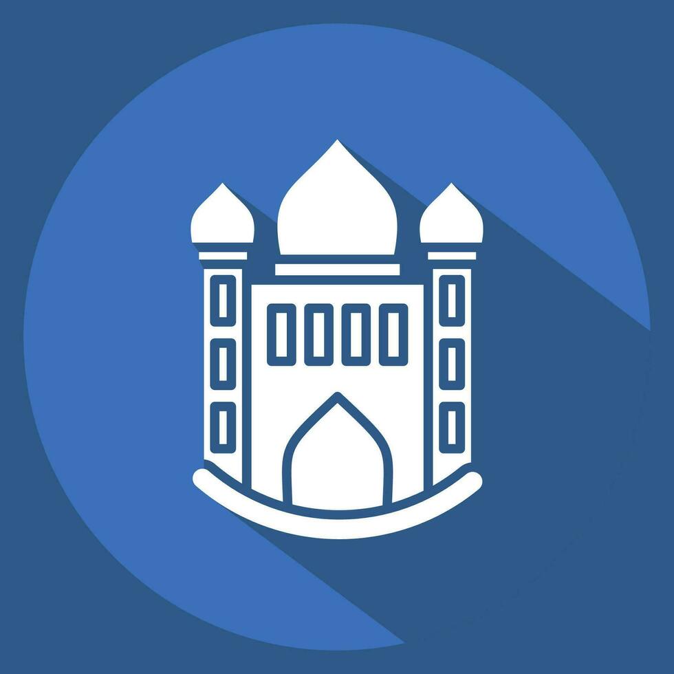 icono mezquita. relacionado a icono edificio símbolo. largo sombra estilo. sencillo diseño editable. sencillo ilustración vector