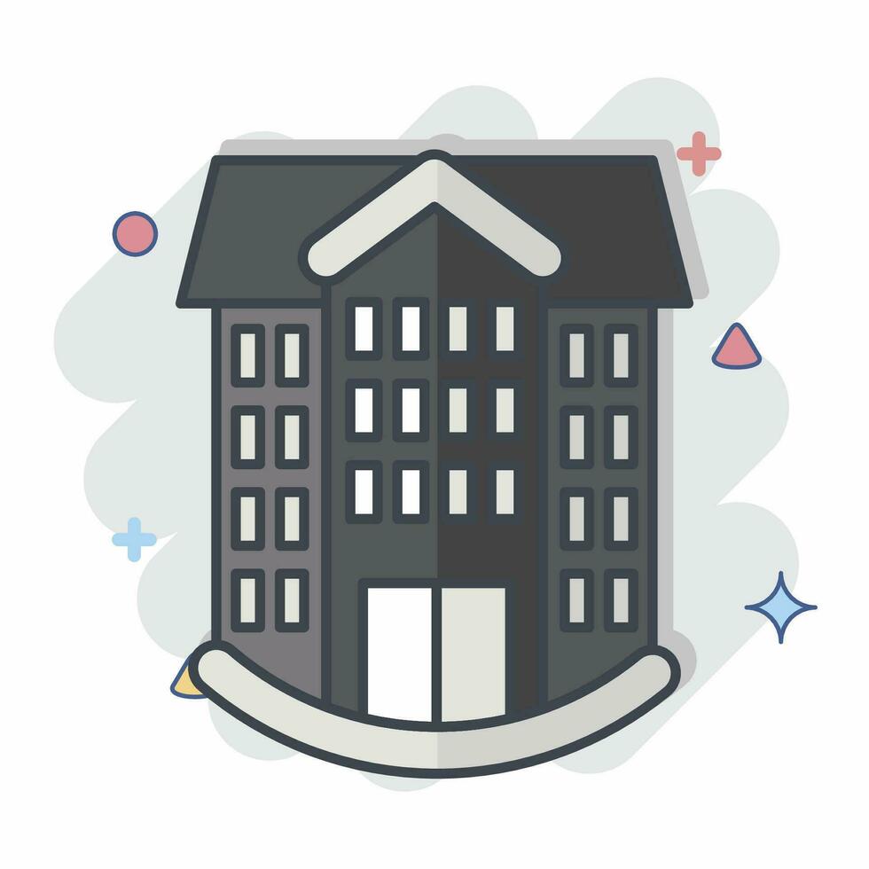 Icon School. related to Icon Building symbol. comic style. simple design editable. simple illustration vector