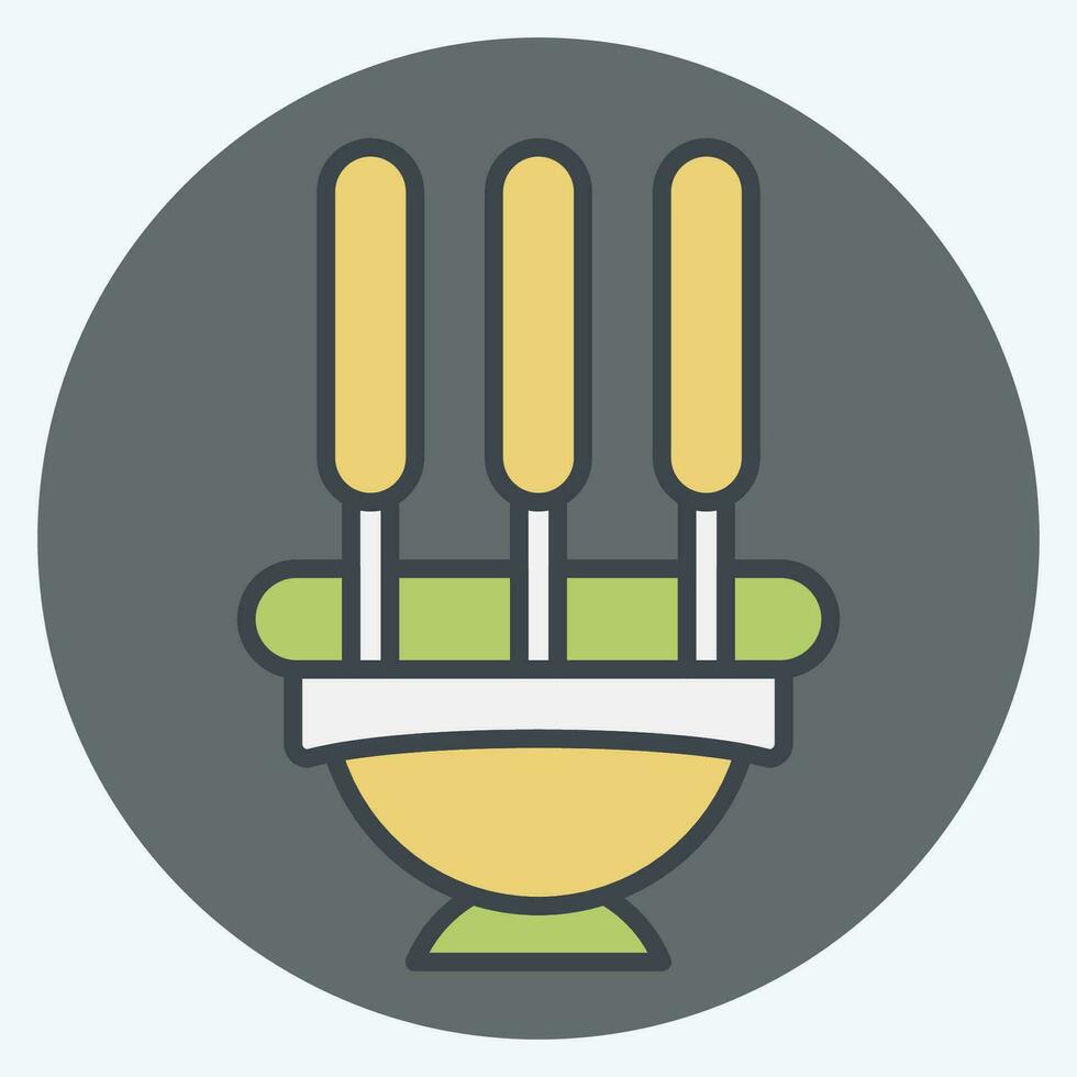 Icon Incense. related to India symbol. color mate style. simple design editable. simple illustration vector