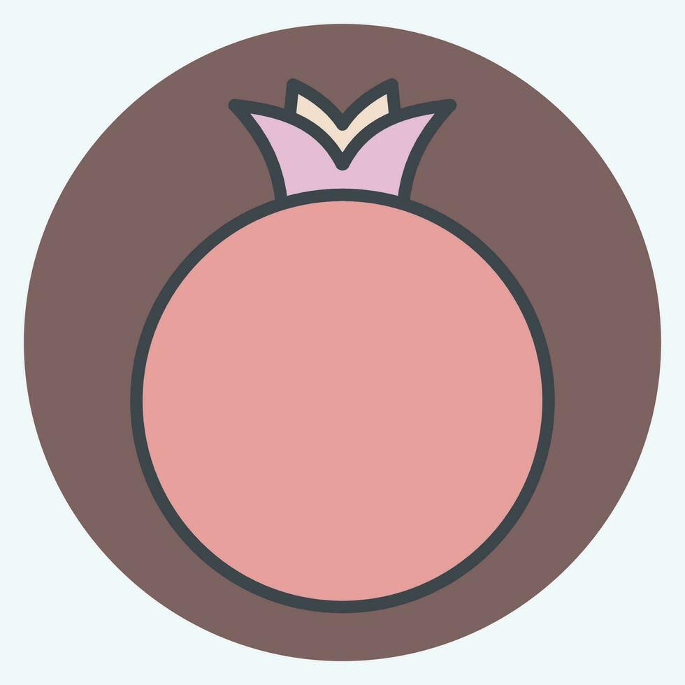Icon Pomegranate. related to Fruit and Vegetable color mate style. simple design editable. simple illustration vector