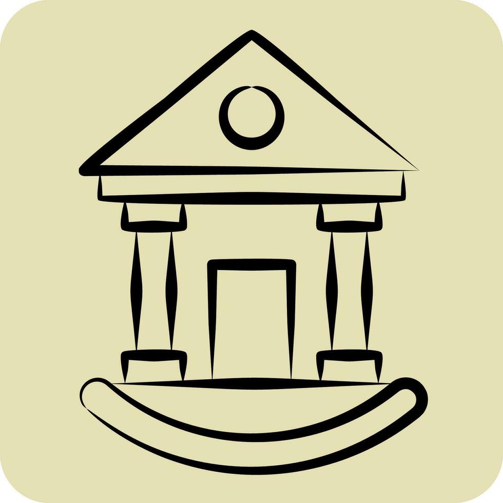 Icon Court House. related to Icon Building symbol. hand drawn style. simple design editable. simple illustration vector