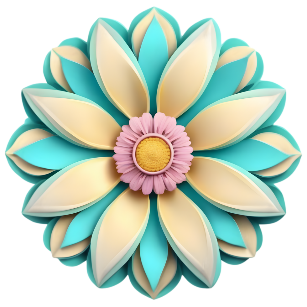 A cute colorful flower. AI-Generated. png