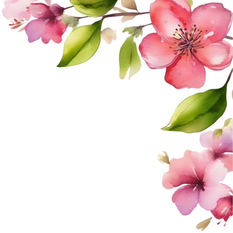 Clipart of watercolor paintings of colorful spring flowers, used for decoration. AI-Generated png