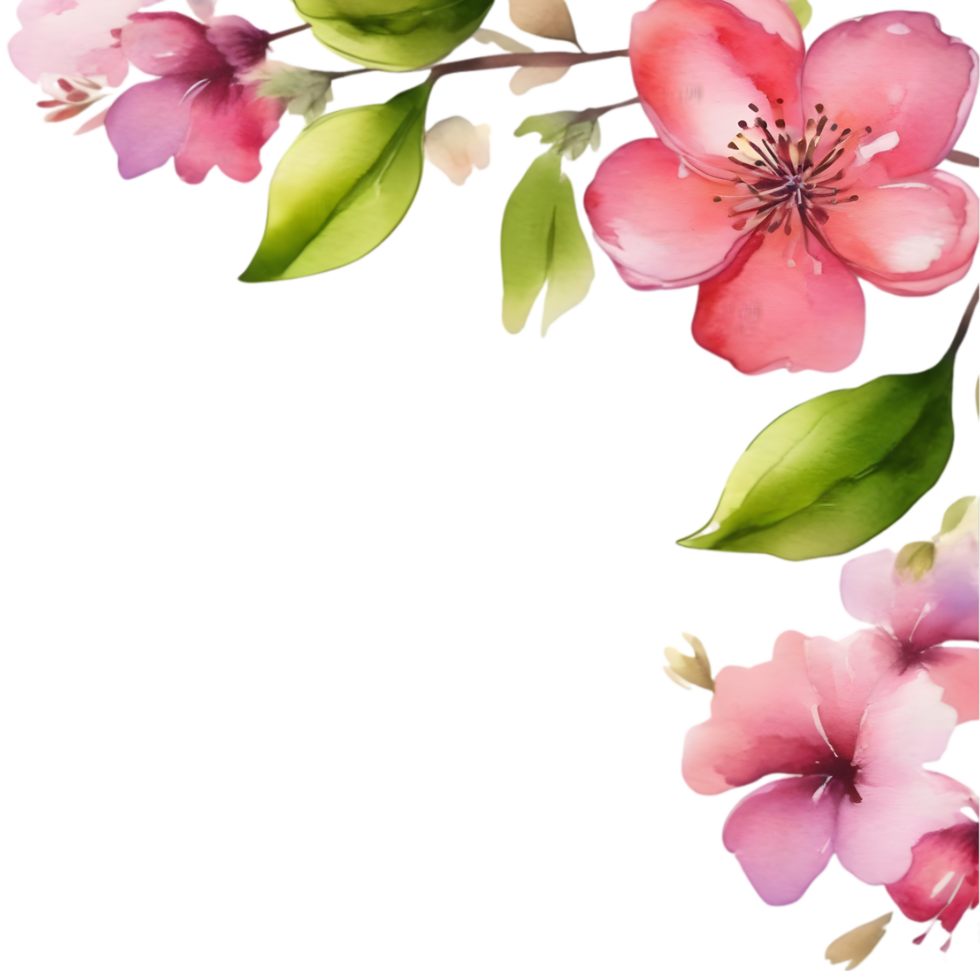 ClipArt av vattenfärg målningar av färgrik vår blommor, Begagnade för dekoration. ai-genererad png