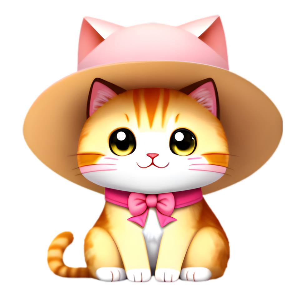 A cute little cat cartoon. AI-Generated. png