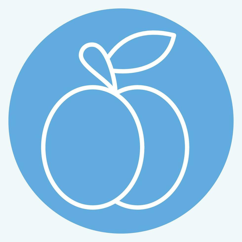 Icon Plum. related to Fruit and Vegetable symbol. blue eyes style. simple design editable. simple illustration vector