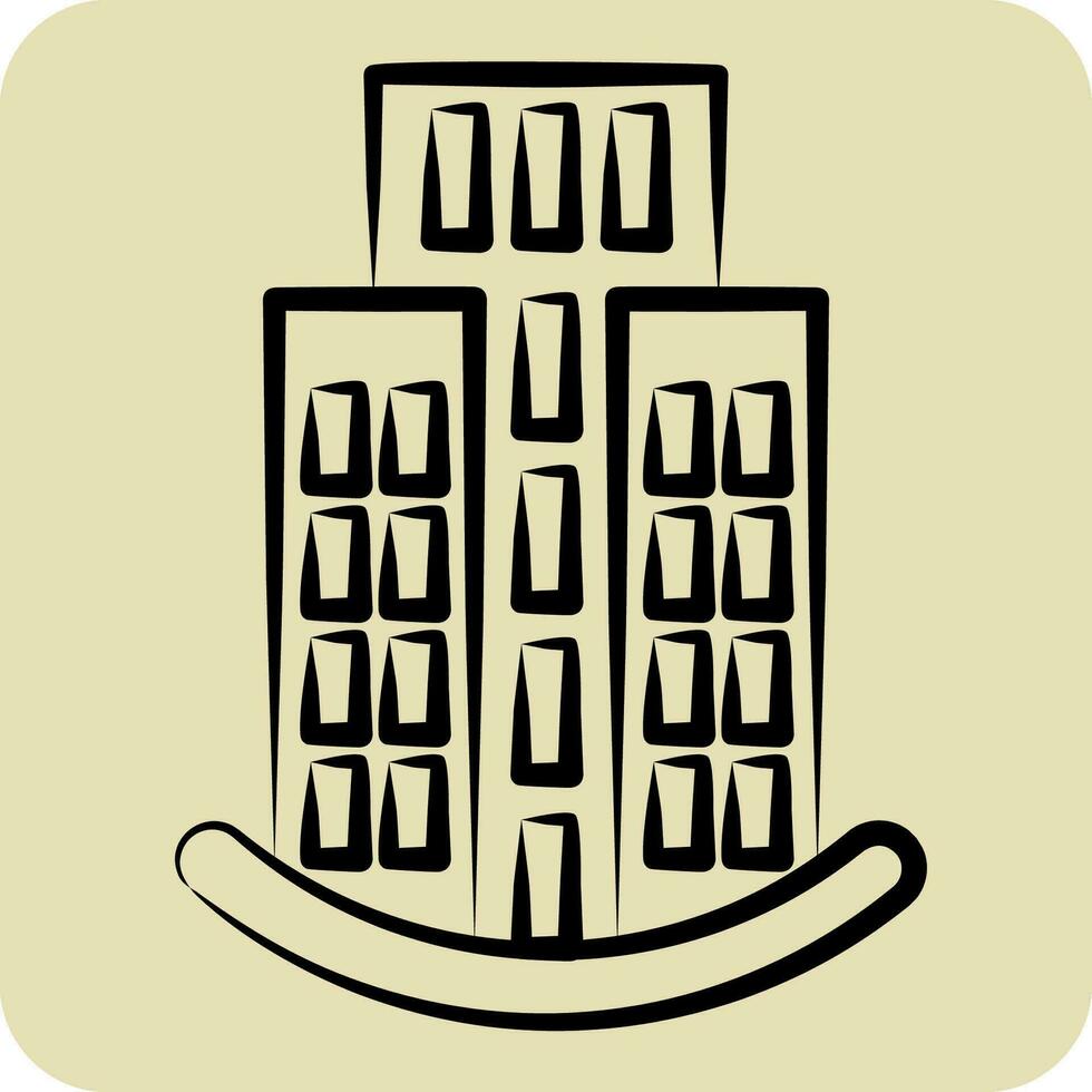 Icon Skyscraper. related to Icon Building symbol. hand drawn style. simple design editable. simple illustration vector