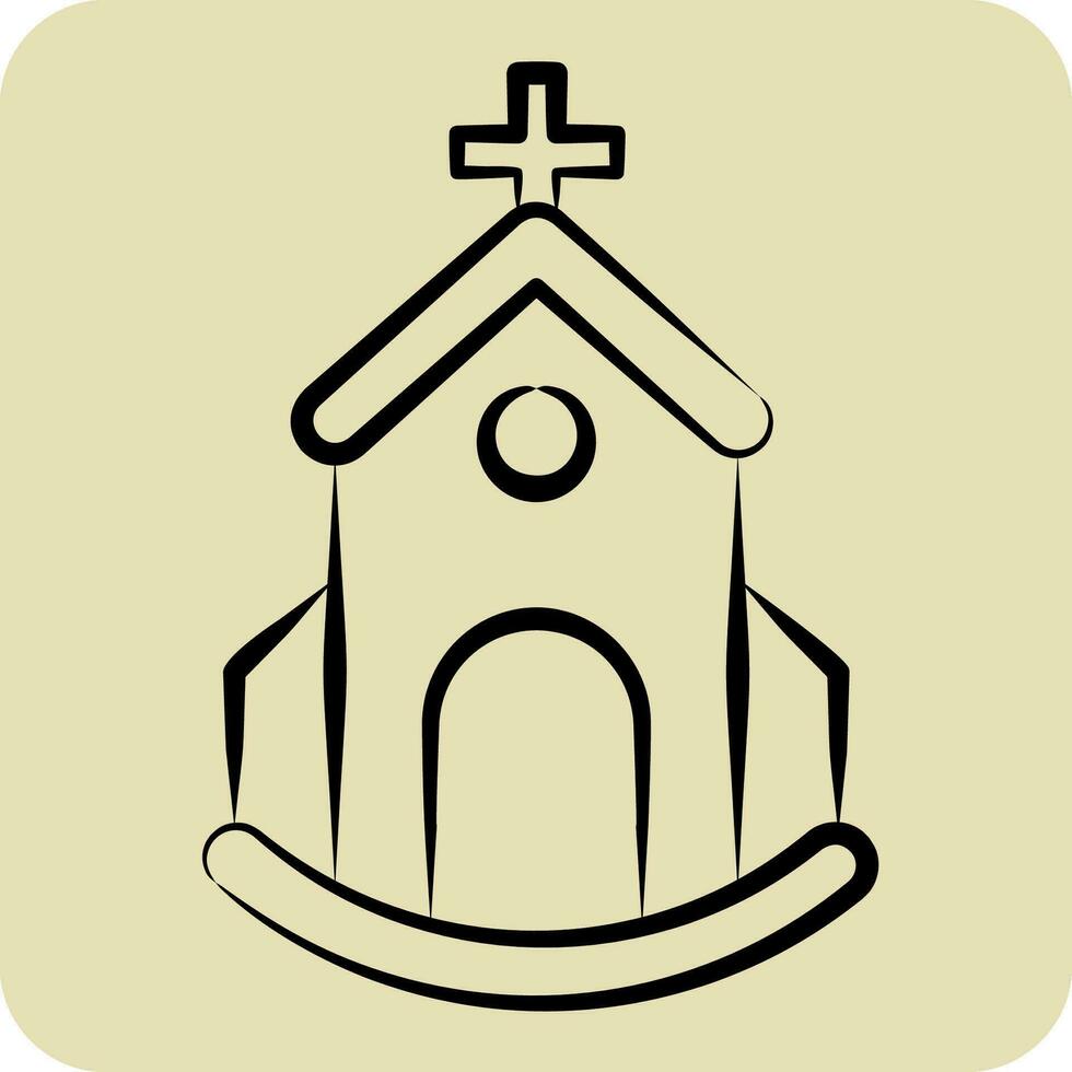 icono iglesia. relacionado a icono edificio símbolo. mano dibujado estilo. sencillo diseño editable. sencillo ilustración vector