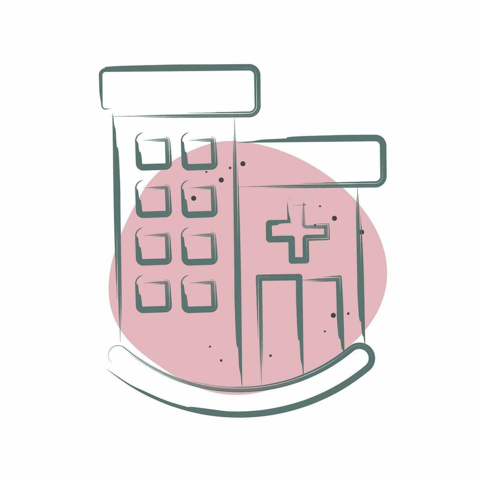 Icon Clinic. related to Icon Building symbol. Color Spot Style. simple design editable. simple illustration vector