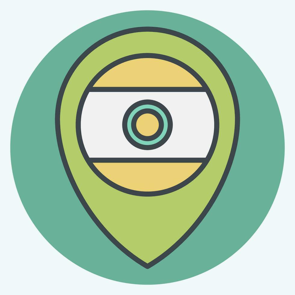 Icon India Location. related to India symbol. color mate style. simple design editable. simple illustration vector