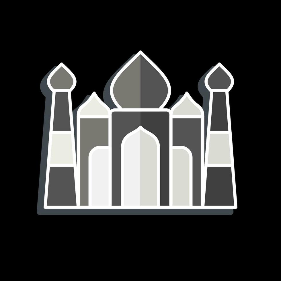 Icon Taj Mahal. related to India symbol. glossy style. simple design editable. simple illustration vector