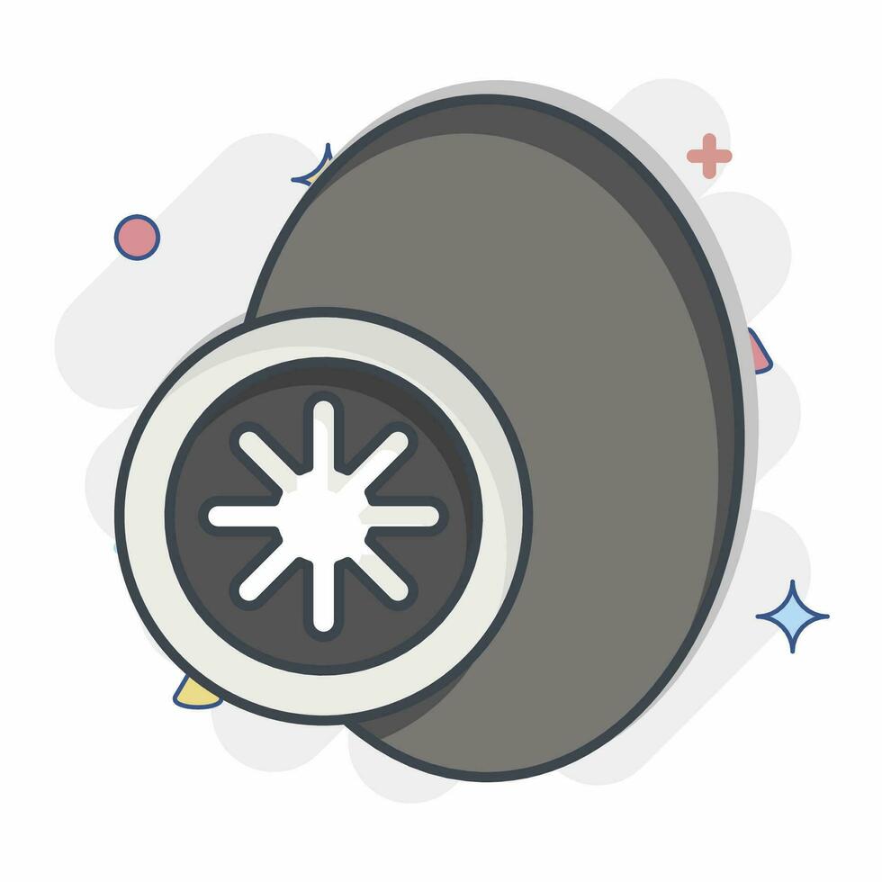 Icon Kiwi fruit. related to Fruit and Vegetable symbol. comic style. simple design editable. simple illustration vector