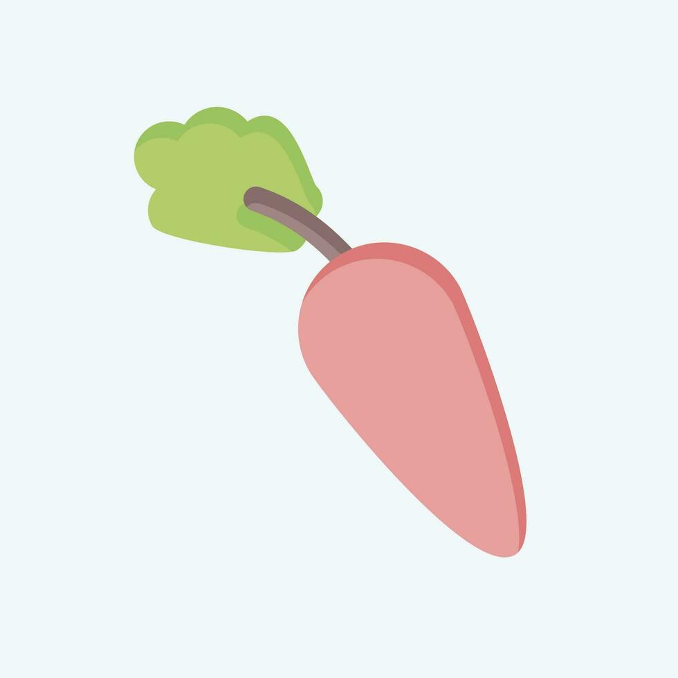 Icon Carrot. related to Fruit and Vegetable symbol. flat style. simple design editable. simple illustration vector