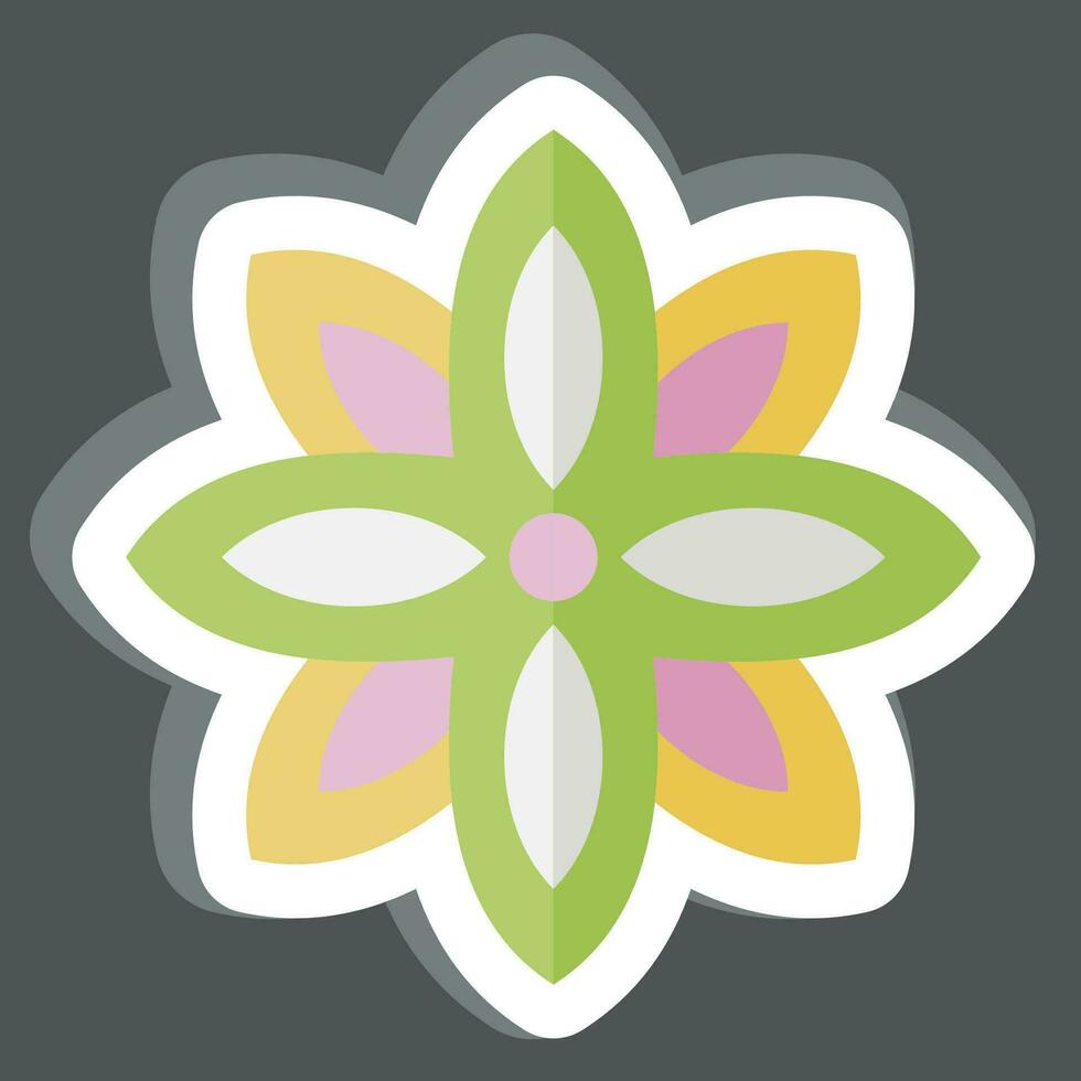 Sticker Anise. related to India symbol. simple design editable. simple illustration vector