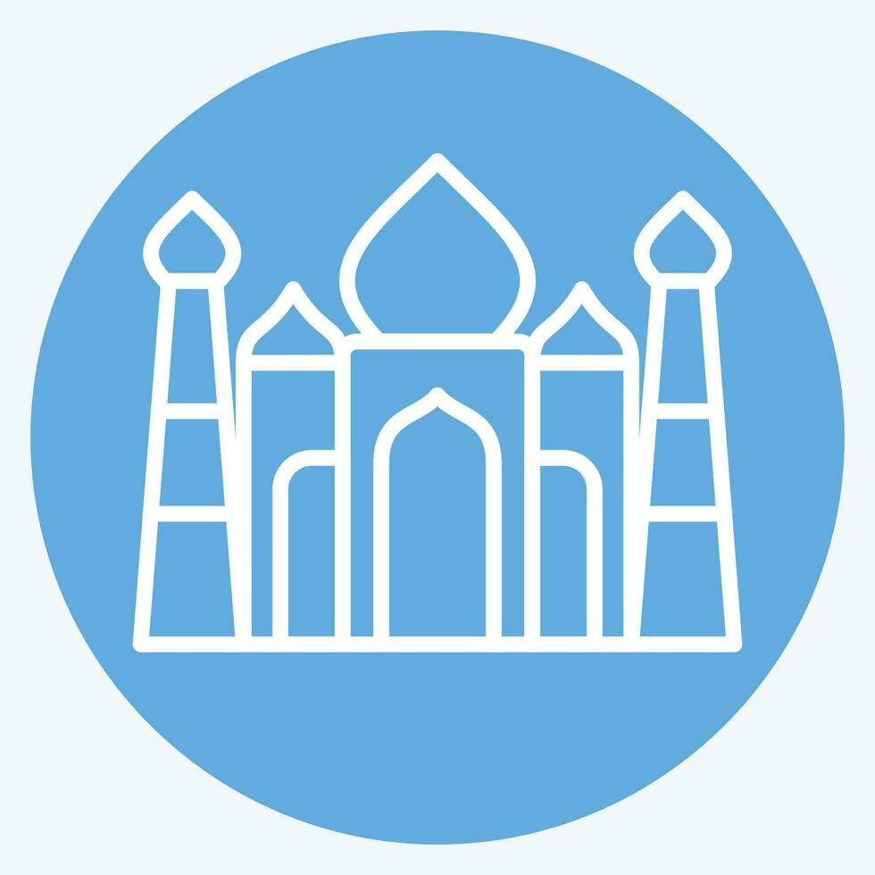 Icon Taj Mahal. related to India symbol. blue eyes style. simple design editable. simple illustration vector