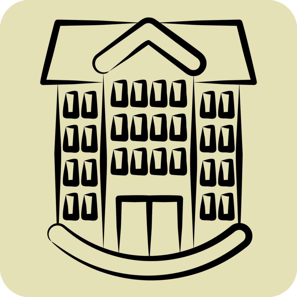 Icon School. related to Icon Building symbol. hand drawn style. simple design editable. simple illustration vector