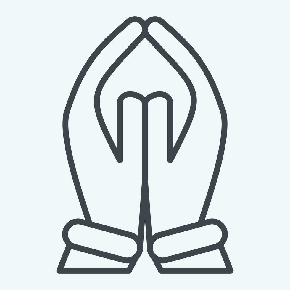 icono orar. relacionado a India símbolo. línea estilo. sencillo diseño editable. sencillo ilustración vector