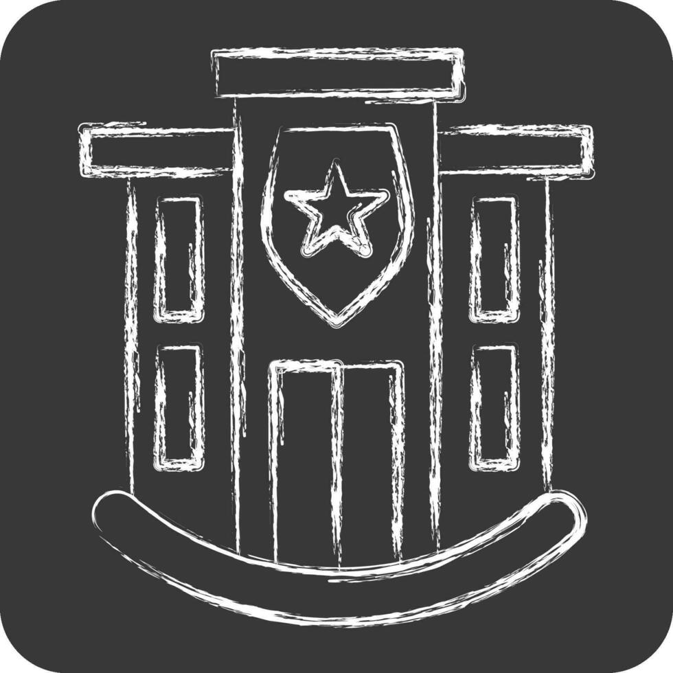 Icon Police Station. related to Icon Building symbol. chalk Style. simple design editable. simple illustration vector