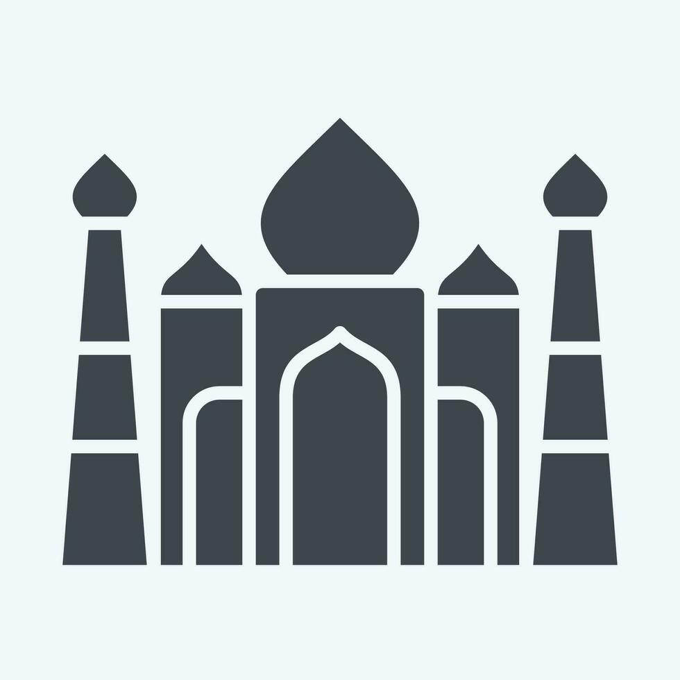 Icon Taj Mahal. related to India symbol. glyph style. simple design editable. simple illustration vector