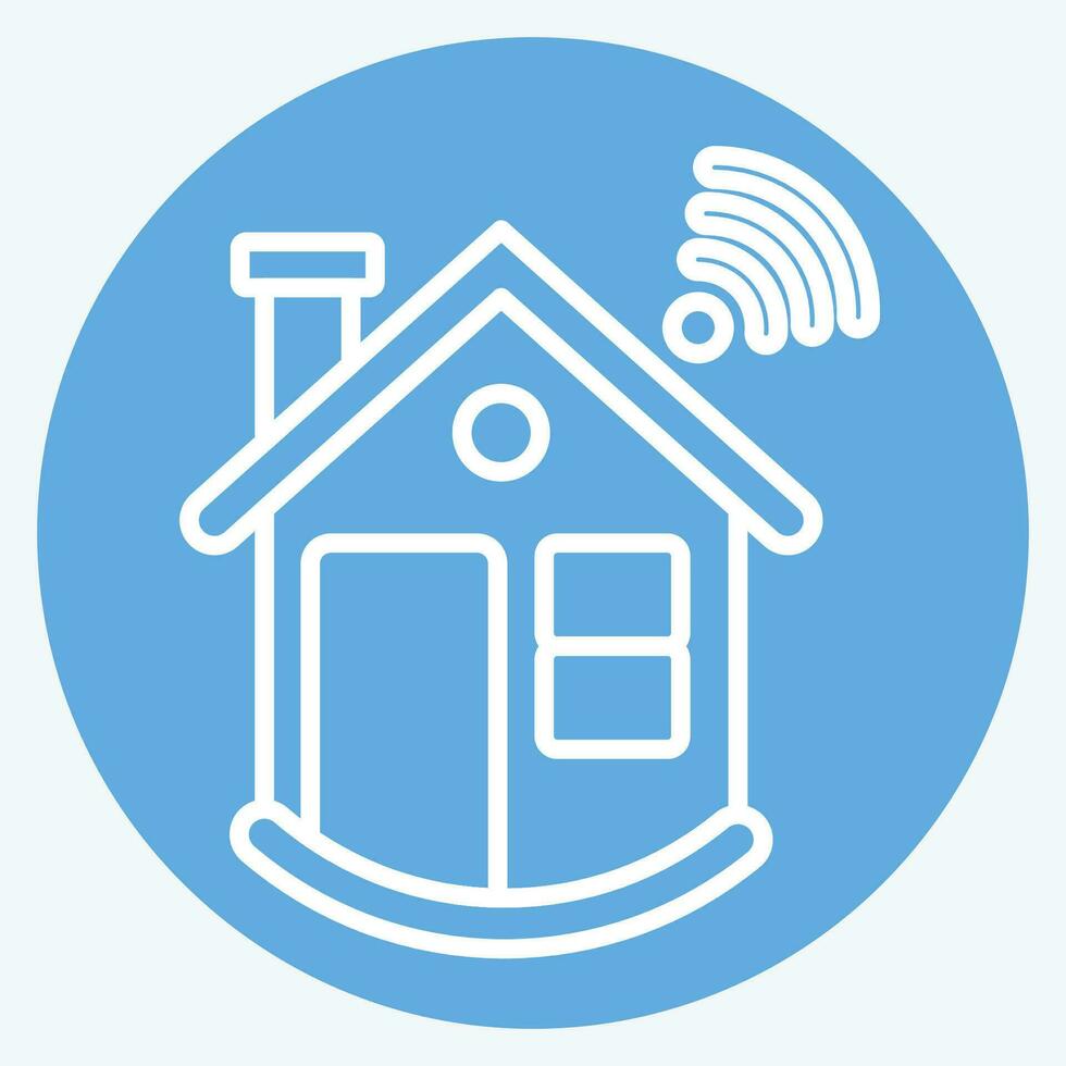 Icon Smart Building. related to Icon Building symbol. blue eyes style. simple design editable. simple illustration vector