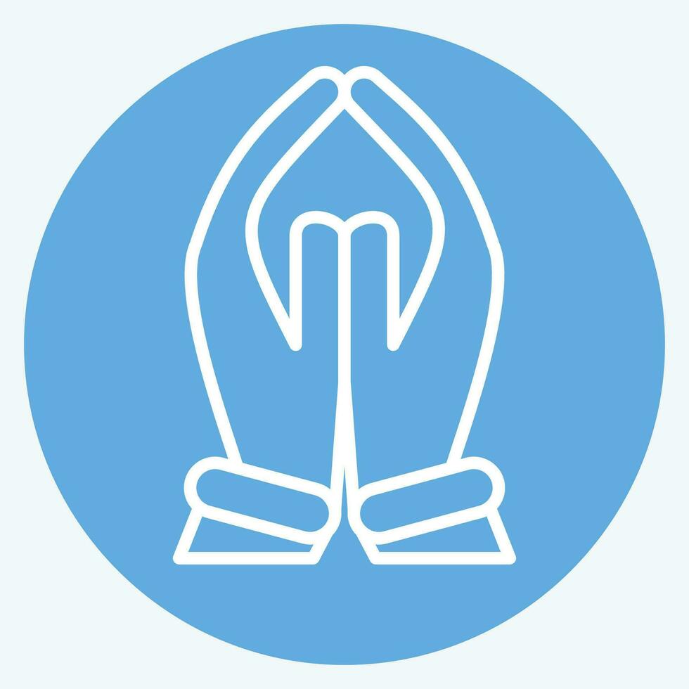 Icon Pray. related to India symbol. blue eyes style. simple design editable. simple illustration vector