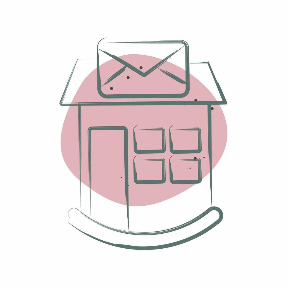 Icon Post Office. related to Icon Building symbol. Color Spot Style. simple design editable. simple illustration vector