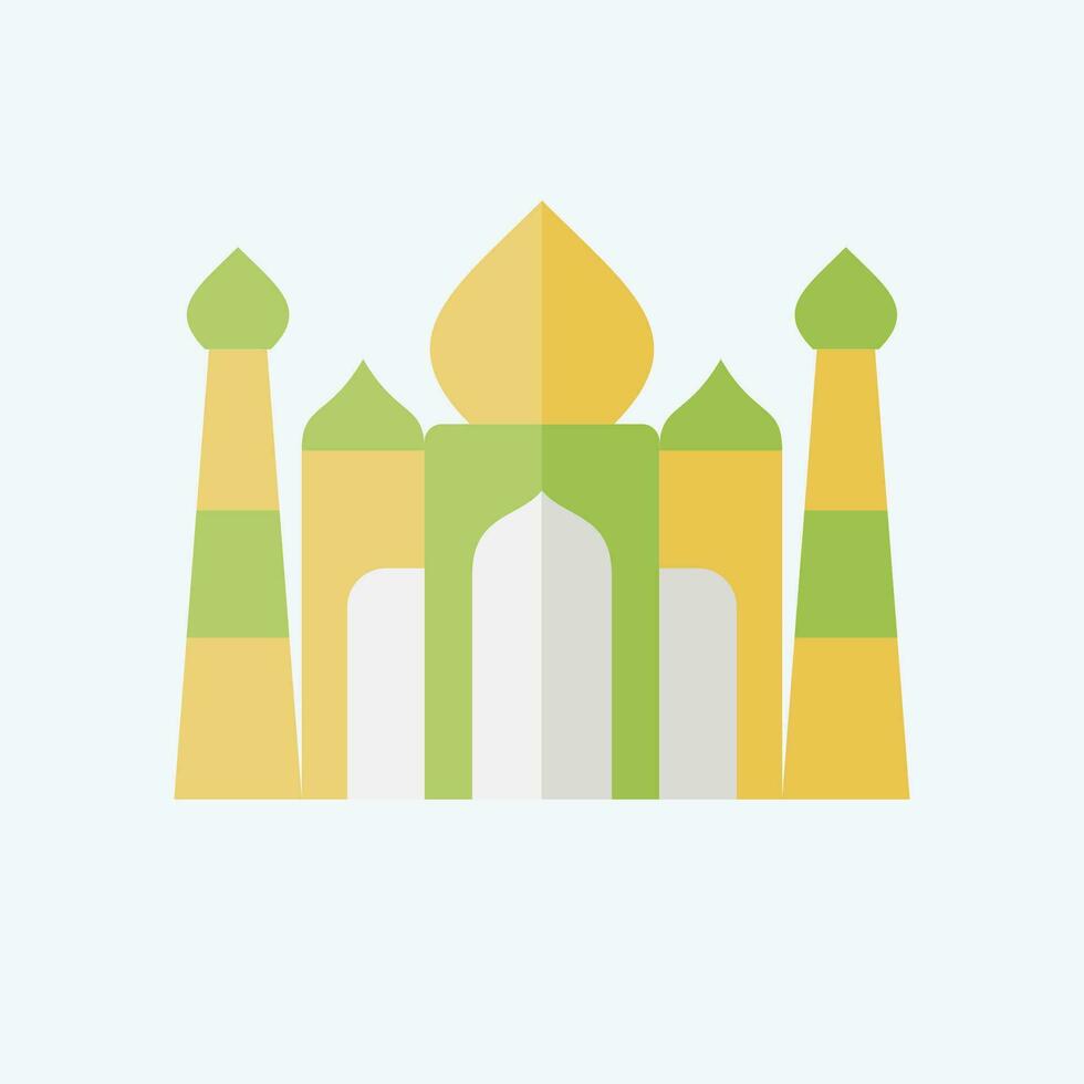 Icon Taj Mahal. related to India symbol. flat style. simple design editable. simple illustration vector