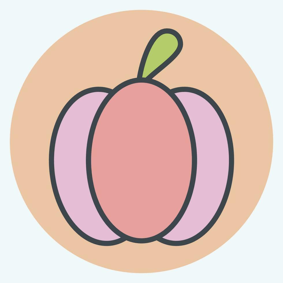 icono pimenton. relacionado a Fruta y vegetal color compañero estilo. sencillo diseño editable. sencillo ilustración vector