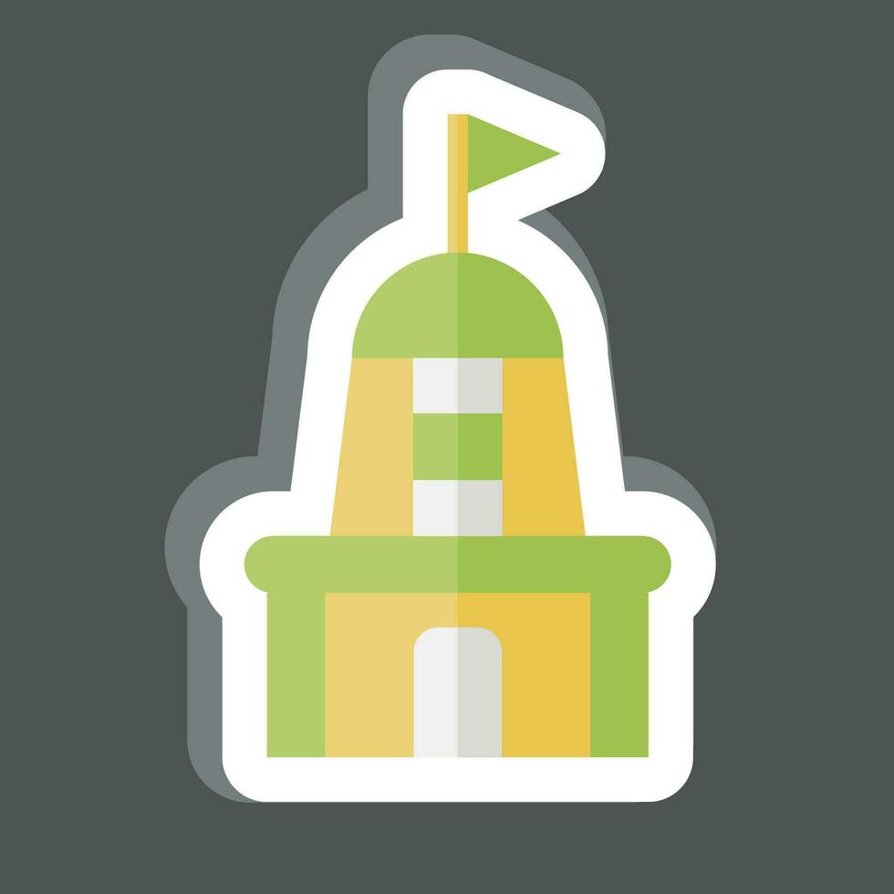 Sticker Temple. related to India symbol. simple design editable. simple illustration vector