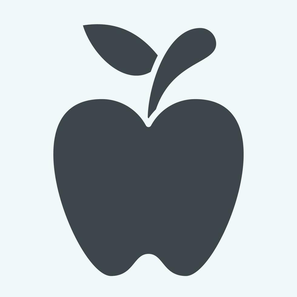 Icon Apple. related to Fruit and Vegetable symbol. glyph style. simple design editable. simple illustration vector