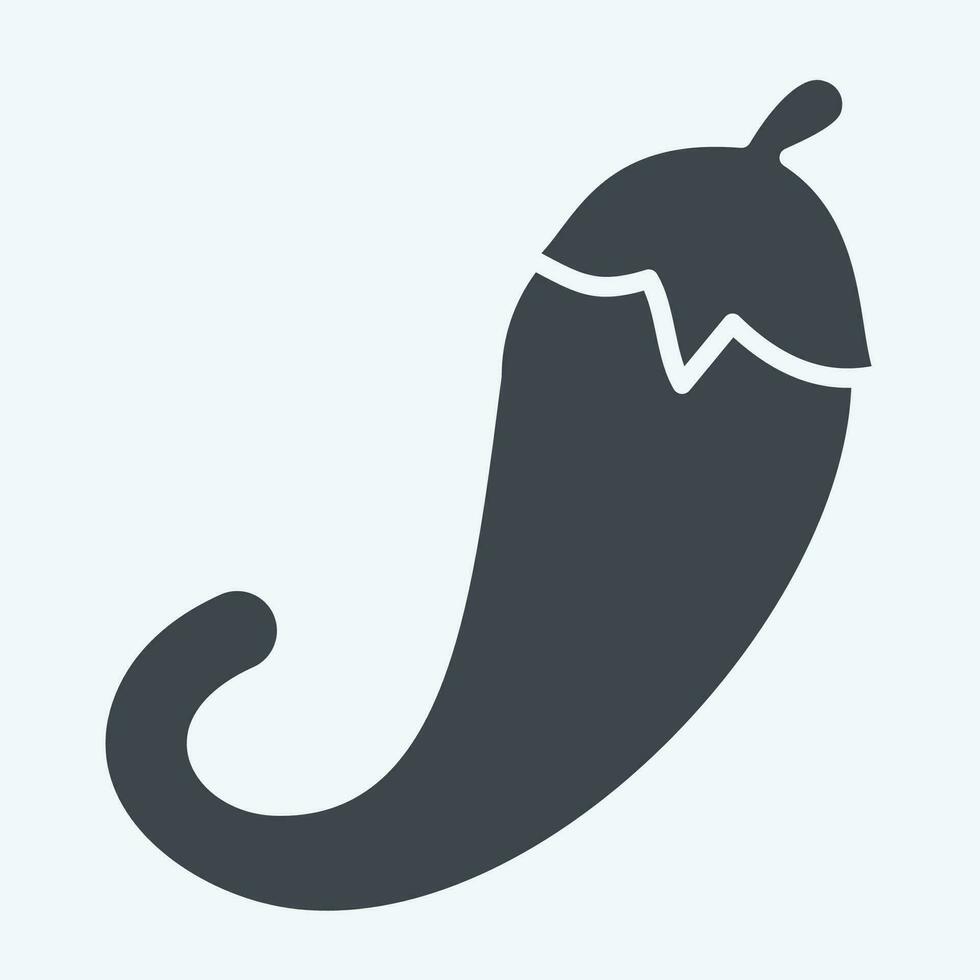 Icon Chili Paper. related to Fruit and Vegetable symbol. glyph style. simple design editable. simple illustration vector