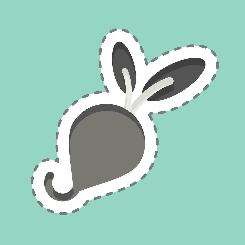 Sticker line cut Radish. related to Fruit and Vegetable symbol. simple design editable. simple illustration vector