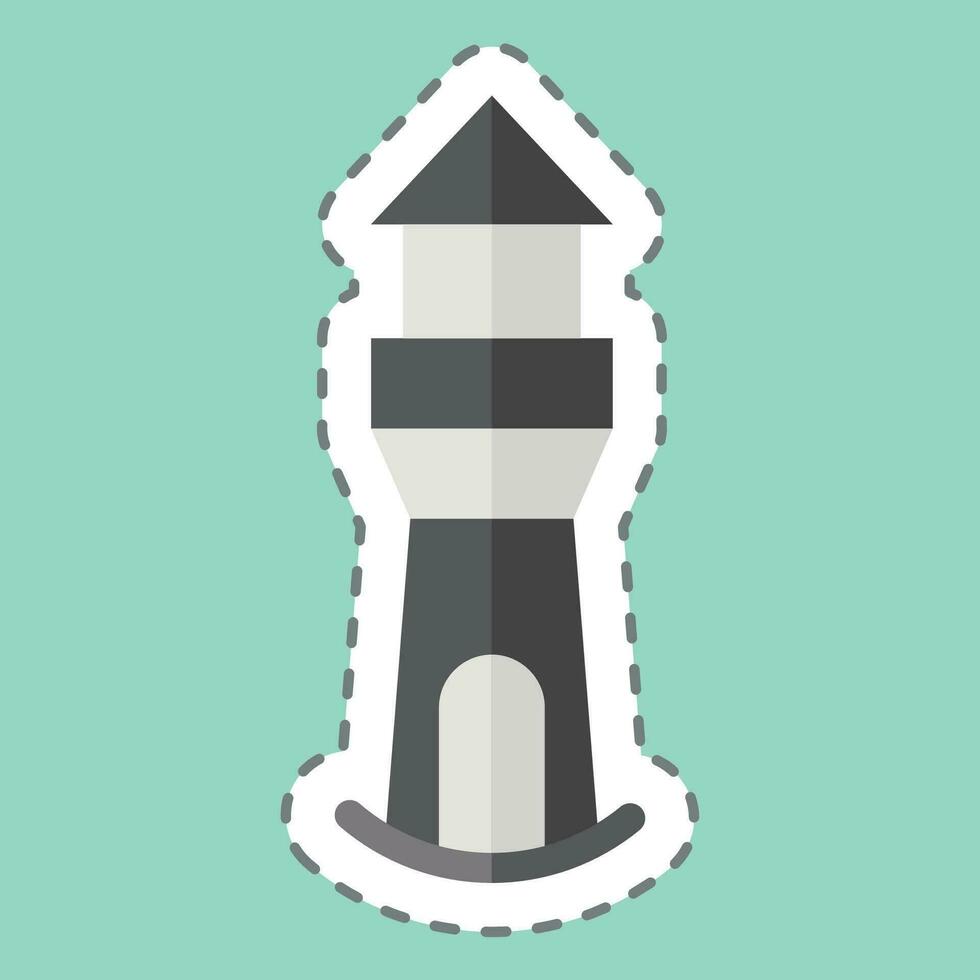 Sticker line cut Lighthouse. related to Sticker line cut Building symbol. simple design editable. simple illustration vector