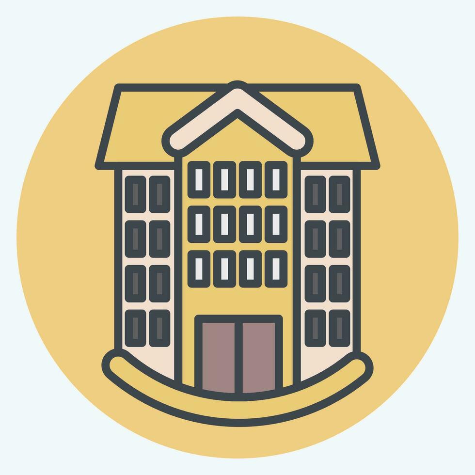 Icon School. related to Icon Building symbol. color mate style. simple design editable. simple illustration vector