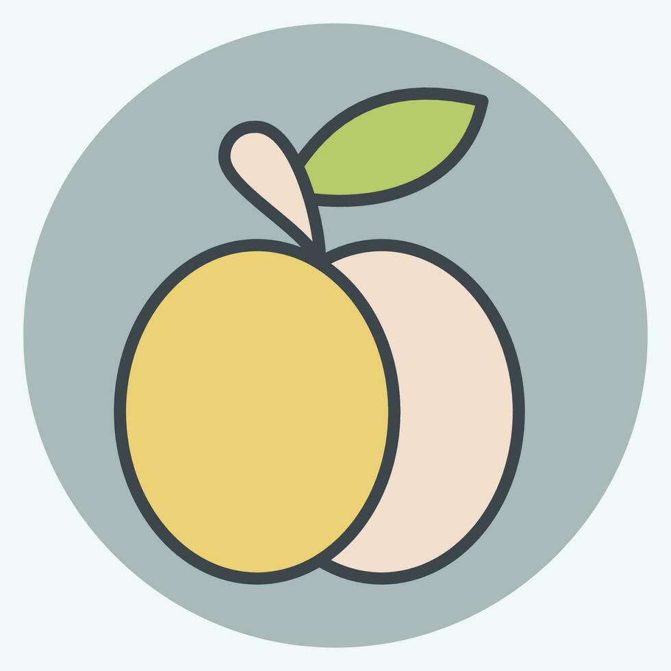 Icon Plum. related to Fruit and Vegetable color mate style. simple design editable. simple illustration vector