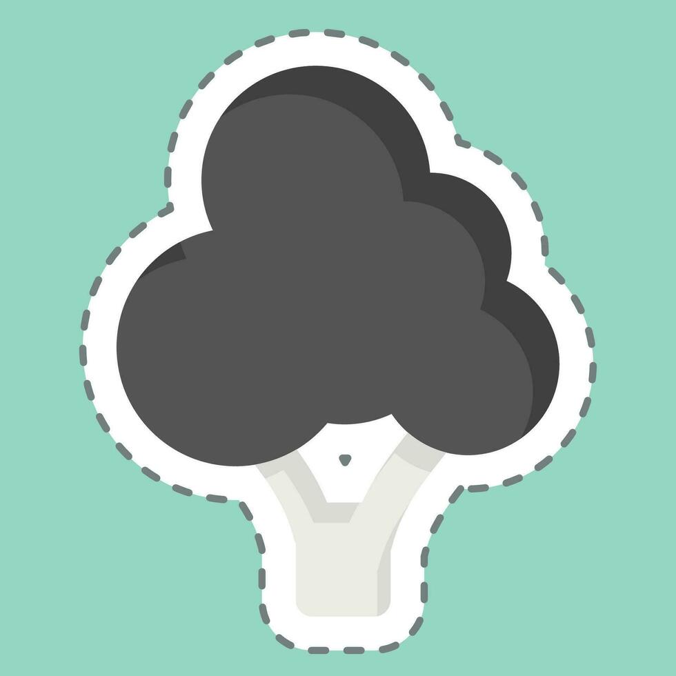 Sticker line cut Broccoli. related to Fruit and Vegetable symbol. simple design editable. simple illustration vector