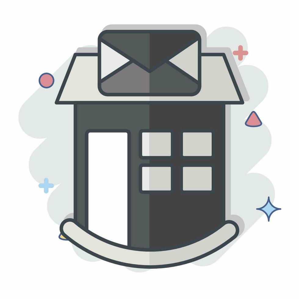 Icon Post Office. related to Icon Building symbol. comic style. simple design editable. simple illustration vector