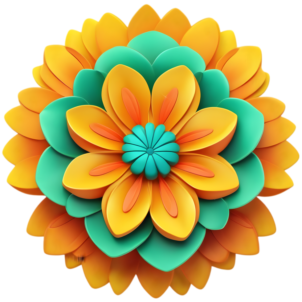 A cute colorful flower. AI-Generated. png