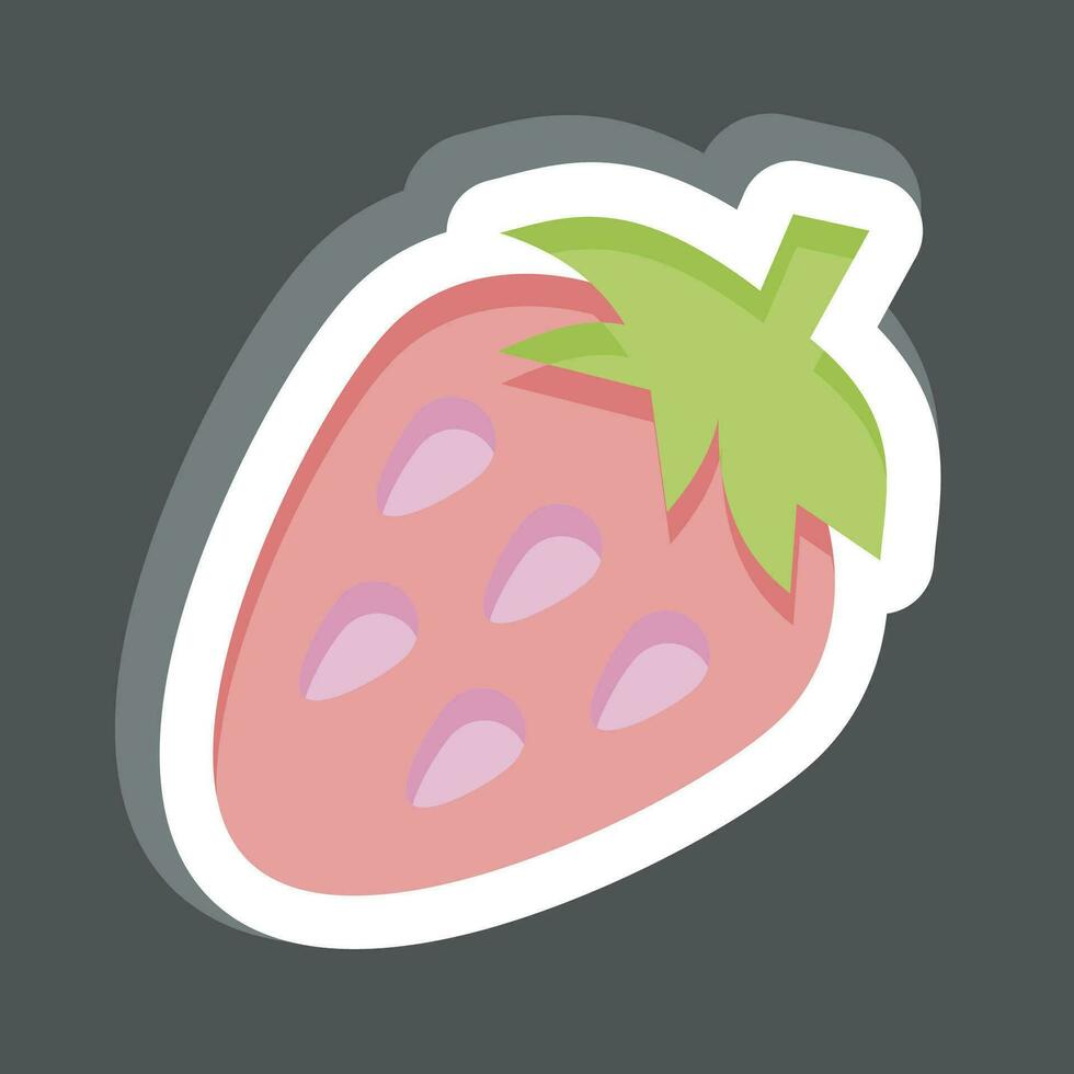 Sticker Strawberry. related to Fruit and Vegetable symbol. simple design editable. simple illustration vector