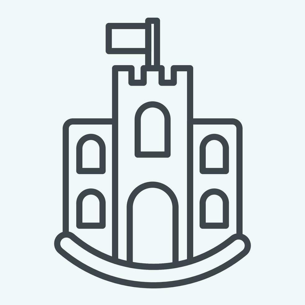 Icon castle. related to Icon Building symbol. line style. simple design editable. simple illustration vector